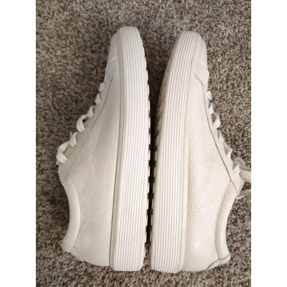 Ecco White Leather Low-Top Sneakers